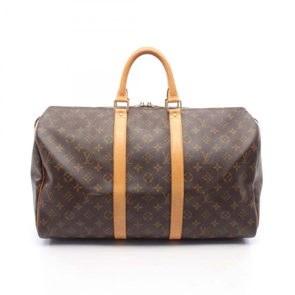 LOUIS VUITTON Brown Monogram Leather Keepall 45 Boston Bag - Picture 1 of 11